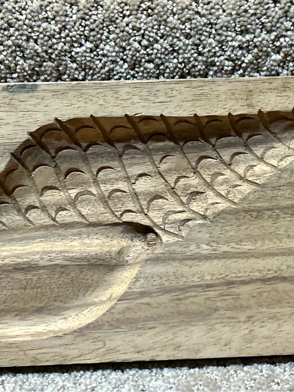 Pair 2 Japanese Kashigata Wood Carved Cake Mold Nautical Shells Sea Intricate